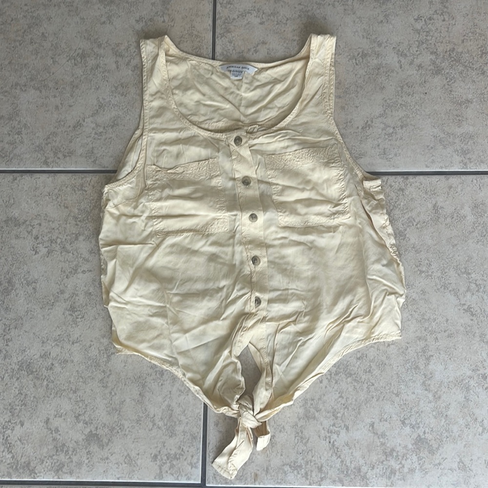 American Eagle: Yellow tie tank top